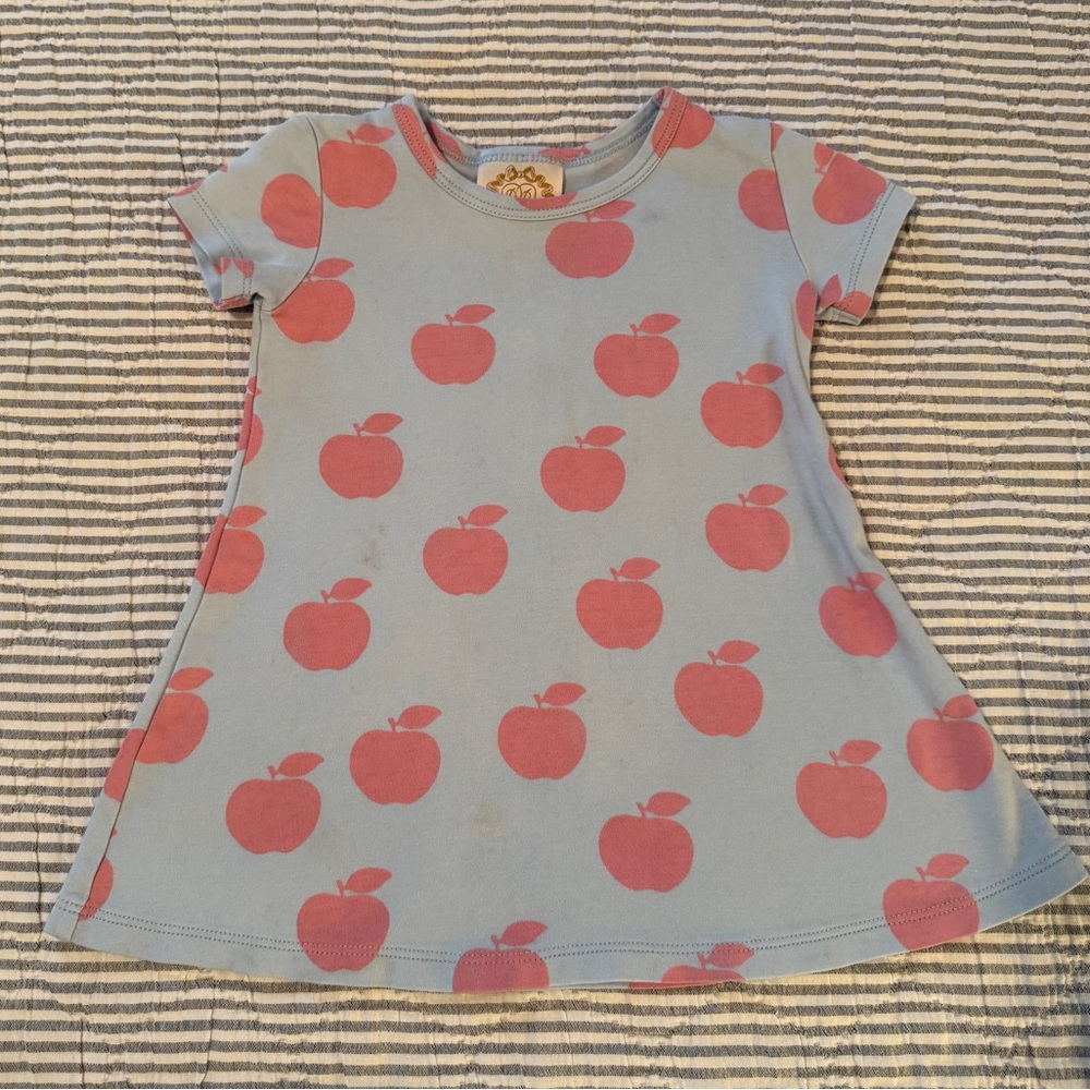 TBBC Polly Play Dress, pink apples, 18-24M